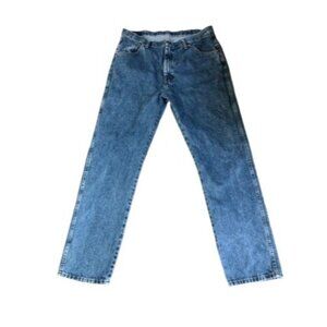 2/$30 Wrangler Jeans Mens 38x34 Cotton Denim Blue Pants Regular Fit Straight Leg